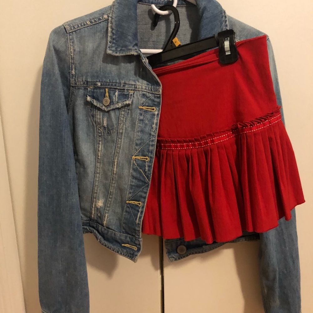Red mini skirt